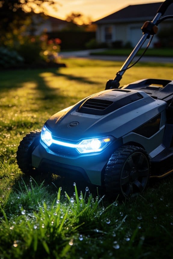 led headlights extend mowing hours