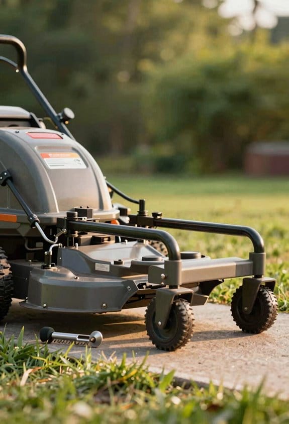 raise mower deck safely