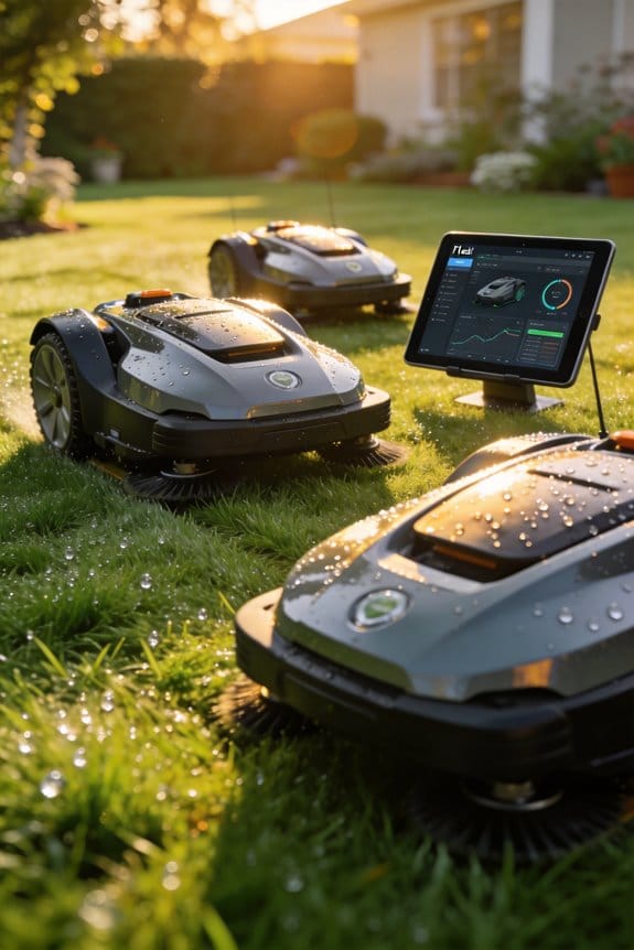 remote fleet robot mower monitoring